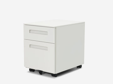 Novah Mobile Pedestal with Optional Cushion – White – view 2