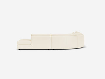 Broadway Alabaster Leather - Deep - Right Hand Facing Backless Chaise