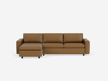 Rein Toast with Black Ash Legs - Standard Arms - Double - Left Hand Facing Storage Chaise