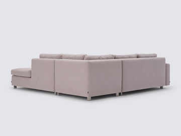 Ava Cloud with Stainless Steel Legs - Right Hand Facing Backless Chaise - Standard Arms