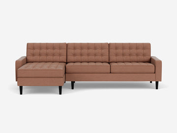 Ceder Burnt Orange with Black Ash Legs - Left Hand Facing Grand Chaise - Low Arm Height