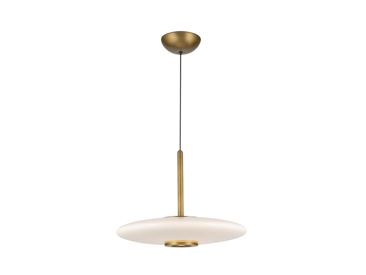 Kyoto Pendant – Vintage Brass/Glossy Opal Glass – view 2