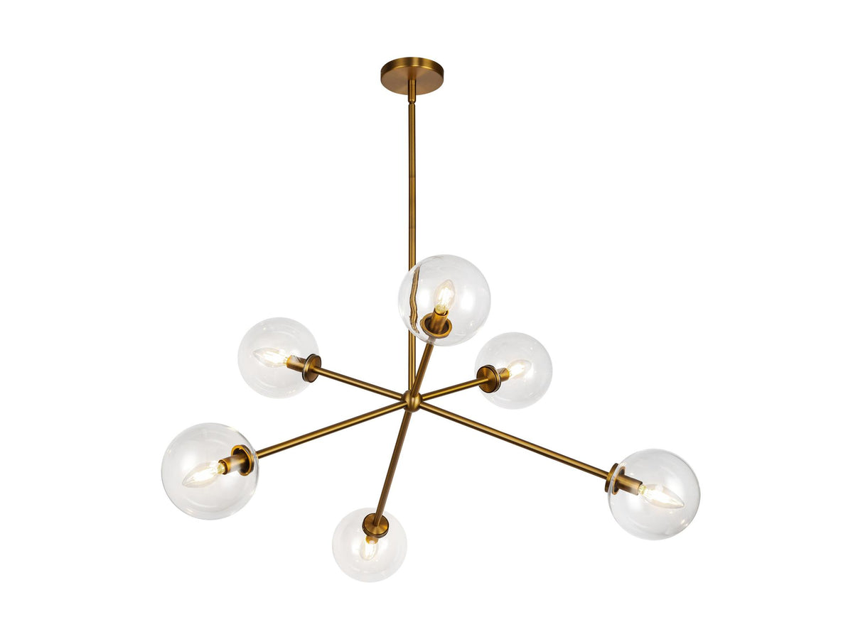 Cassia Chandelier – Aged Gold/Clear Glass – view 2