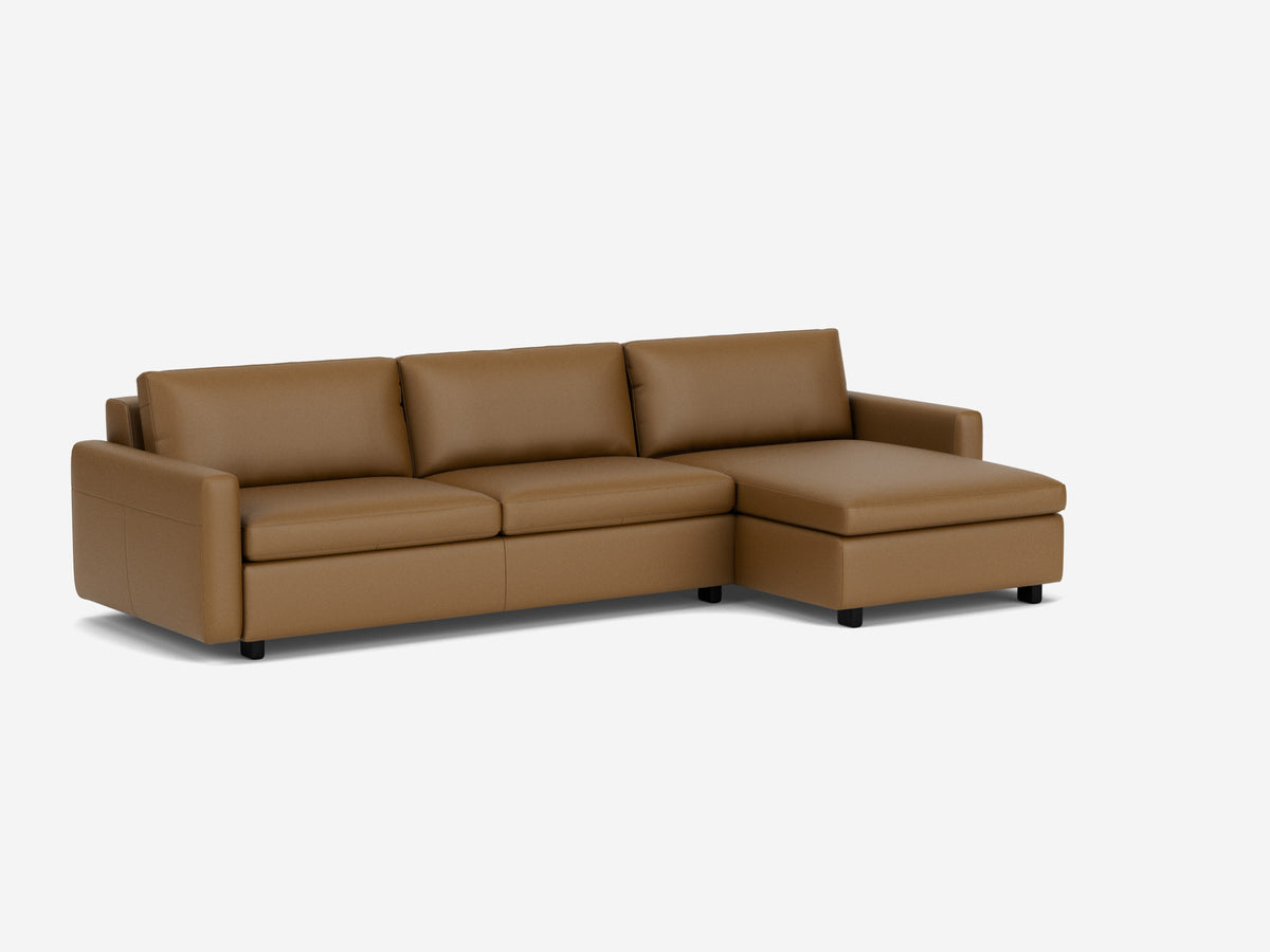 Rein Toast with Black Ash Legs - Narrow Arms - Queen - Right Hand Facing Chaise - Non-Storage Chaise