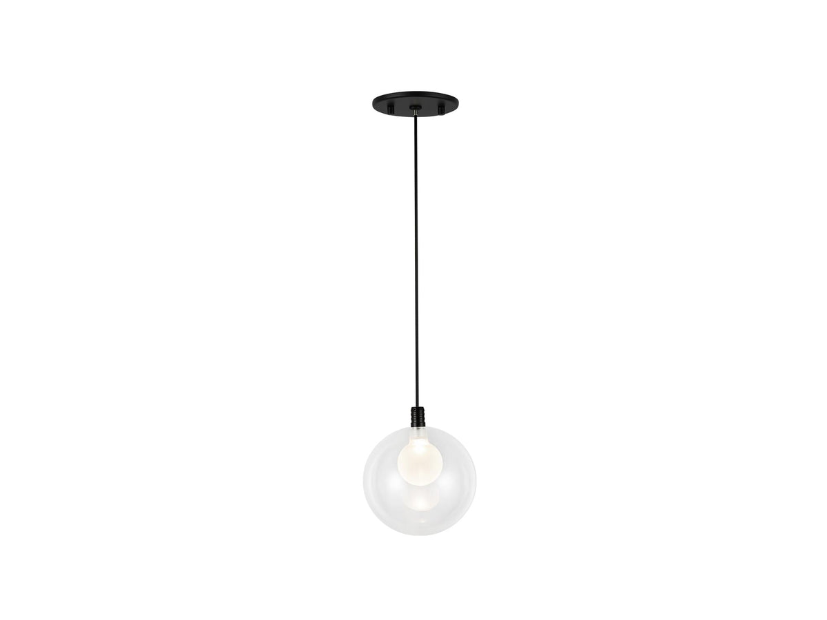 Bolla Pendant – Black/Clear Glass