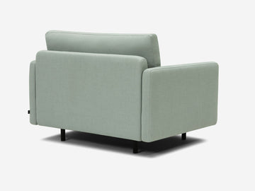 Aspen Mist Fabric - Shallow (35") - 35.8" Seat Width - Narrow Arms - Metal Tubular Legs