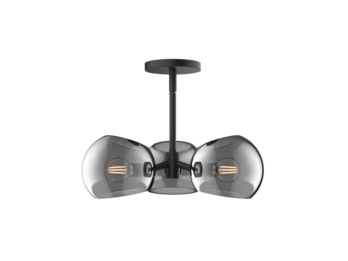 Willow Pendant – Matte Black/Smoked Solid Glass