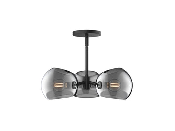 Willow Pendant – Matte Black/Smoked Solid Glass