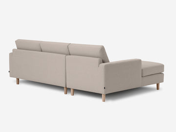 Grade 30 Panama Natural with Oak Legs - Left Hand Facing Chaise