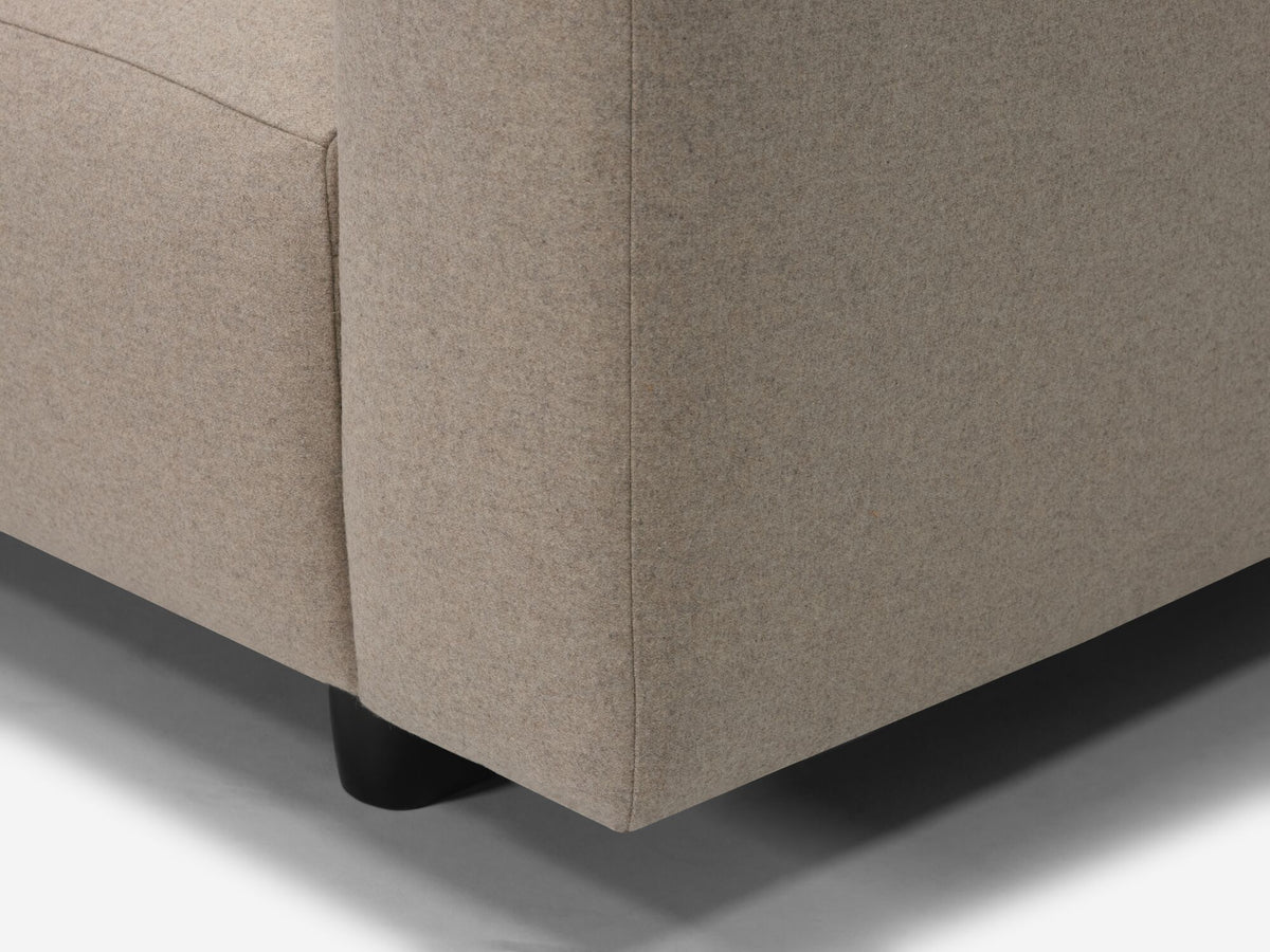 Lana Taupe with Black Stadium Legs - Left Hand Facing Backless Chaise