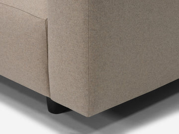 Lana Taupe with Black Stadium Legs - Left Hand Facing Backless Chaise