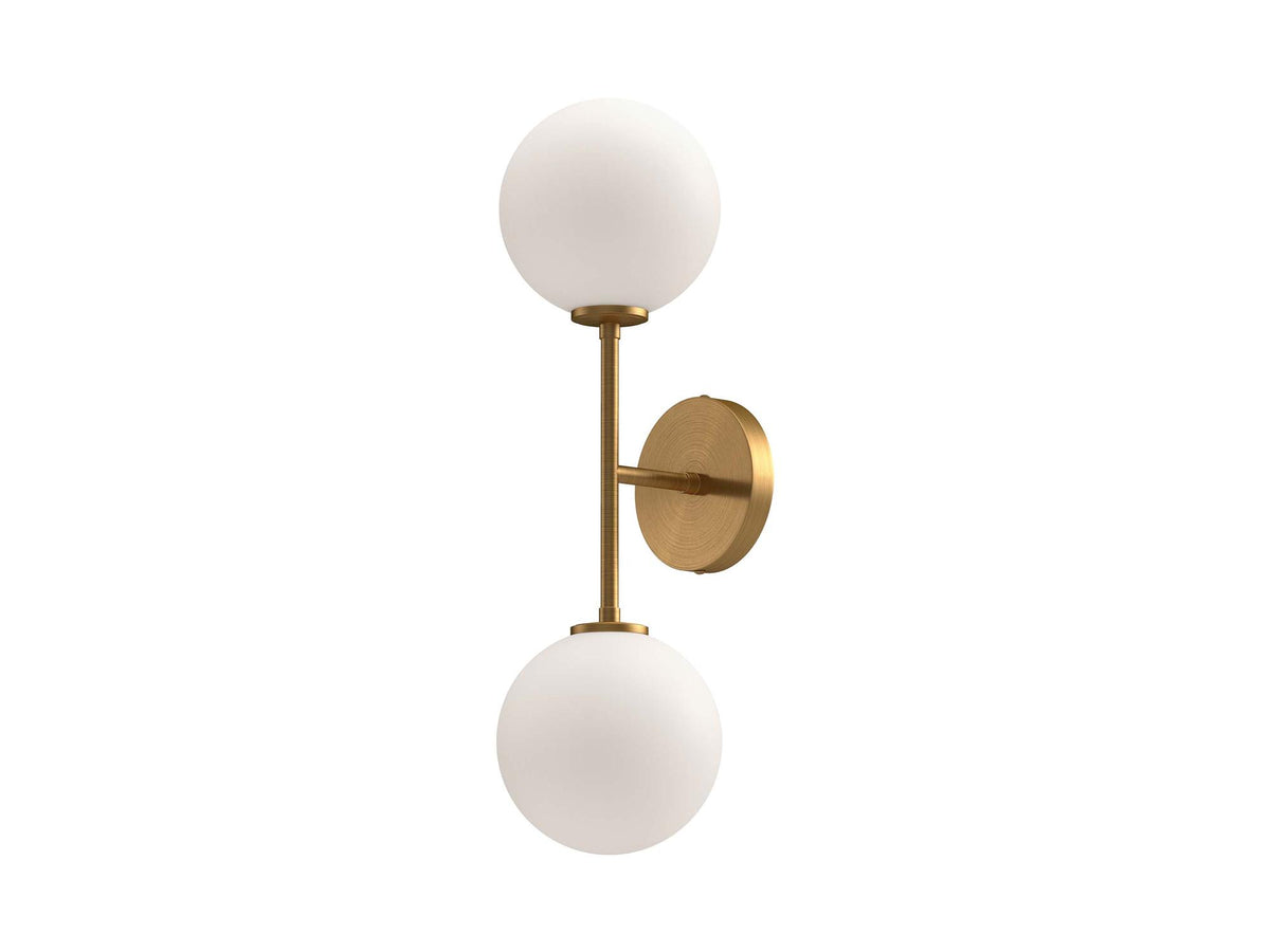 Cassia Wall Light – 2 Lights / Aged Gold/Opal Matte Glass
