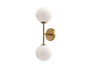 Cassia Wall Light – 2 Lights / Aged Gold/Opal Matte Glass