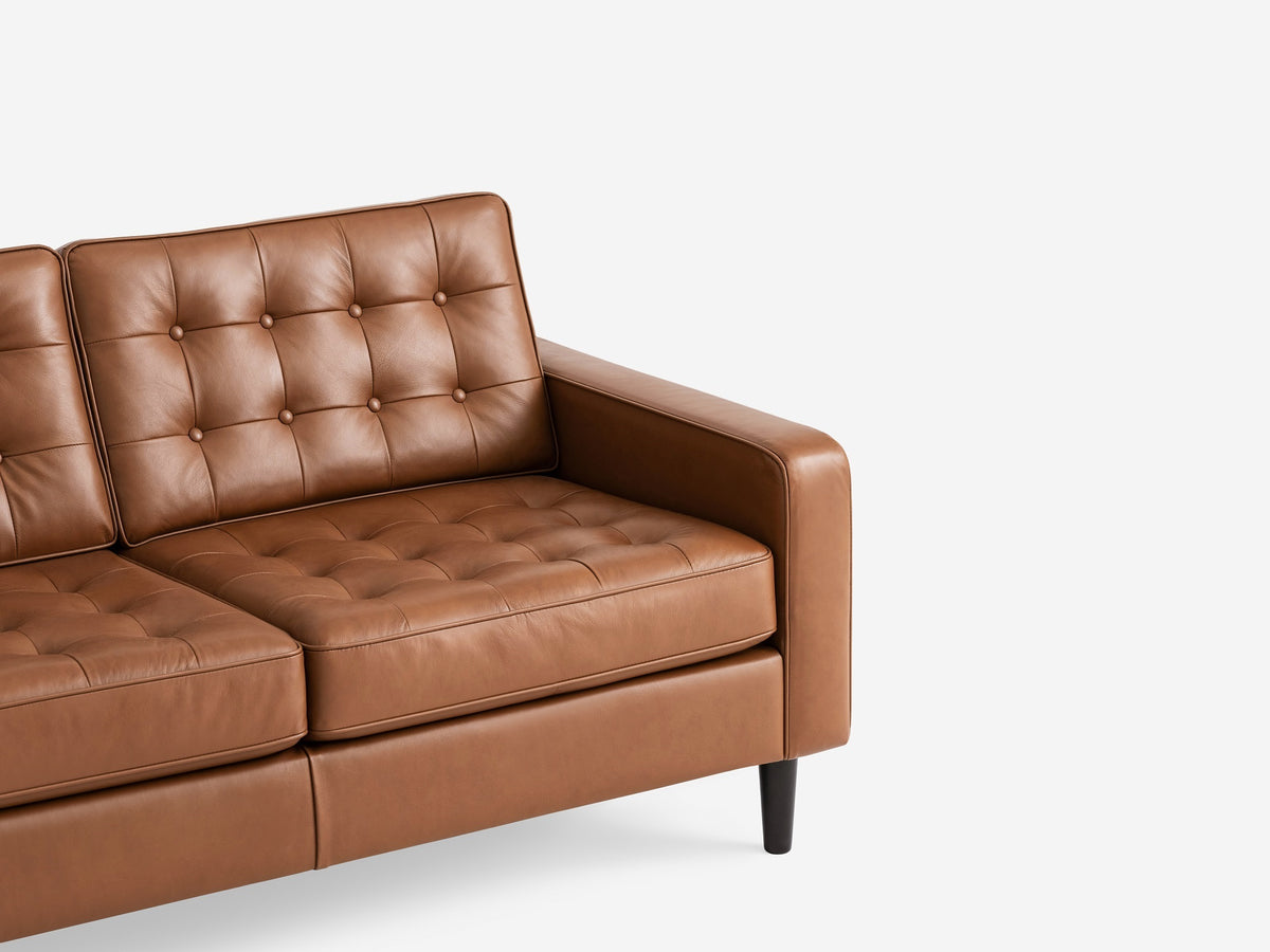 Classic Sahara with Black Ash Legs - Left Hand Facing Chaise - Low Arm Height