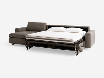 Suave Chrome with Stainless Steel Legs - Standard Arms - Queen - Left Hand Facing Storage Chaise