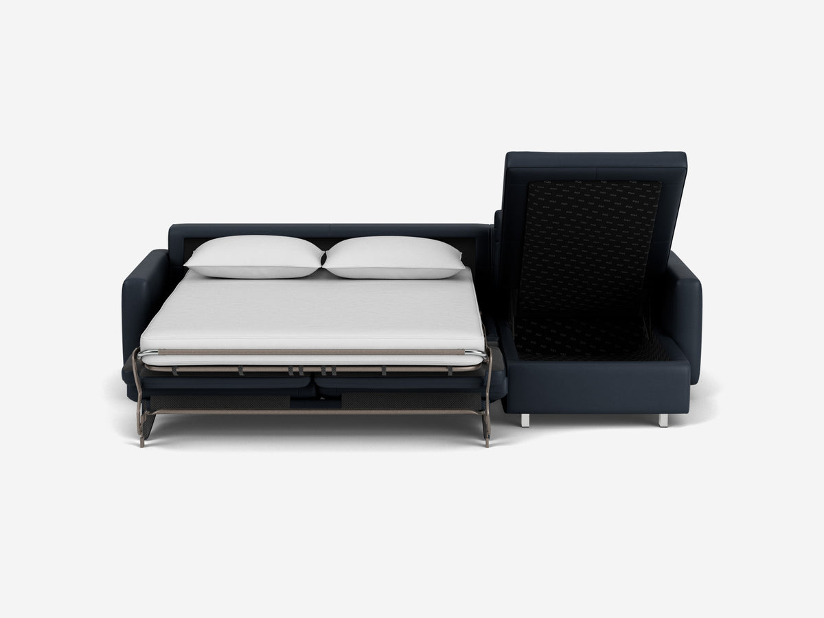 Evoque Atlantic with Stainless Steel Legs - Narrow Arms - Double - Right Hand Facing Storage Chaise