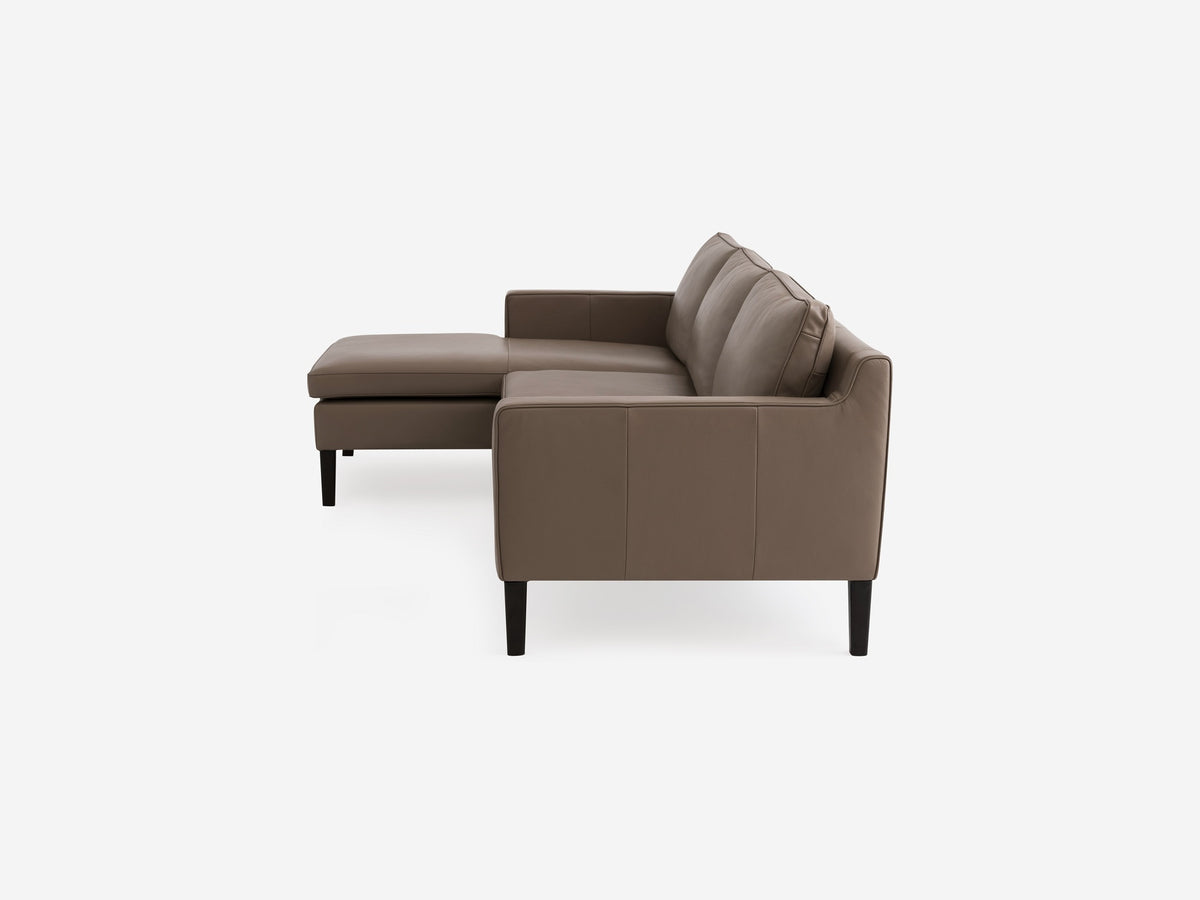 Suave Chrome with Onyx Legs - Left Hand Facing Chaise