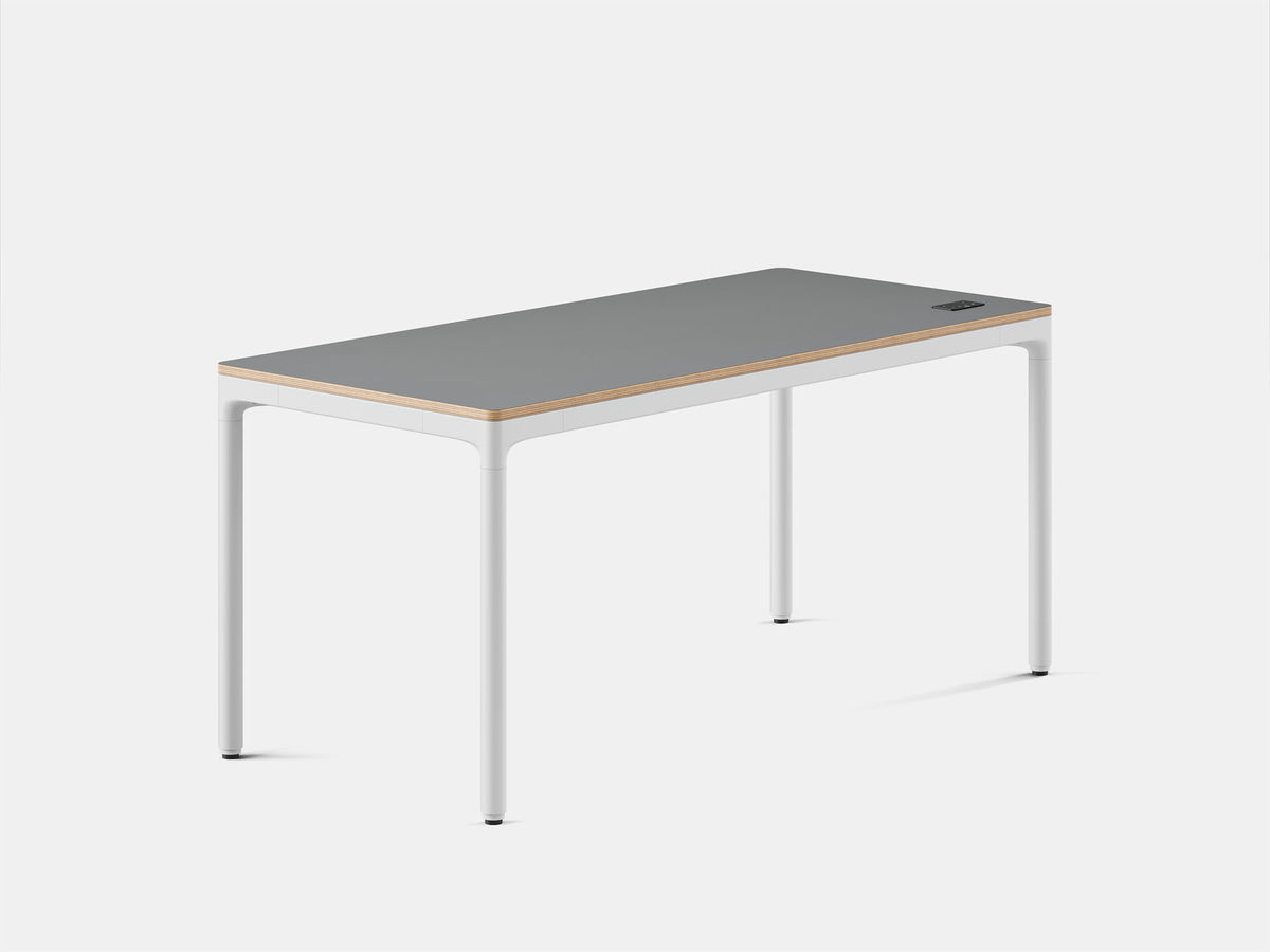 Four Leg Standing Desk – 59" x 27" / White / Carbon