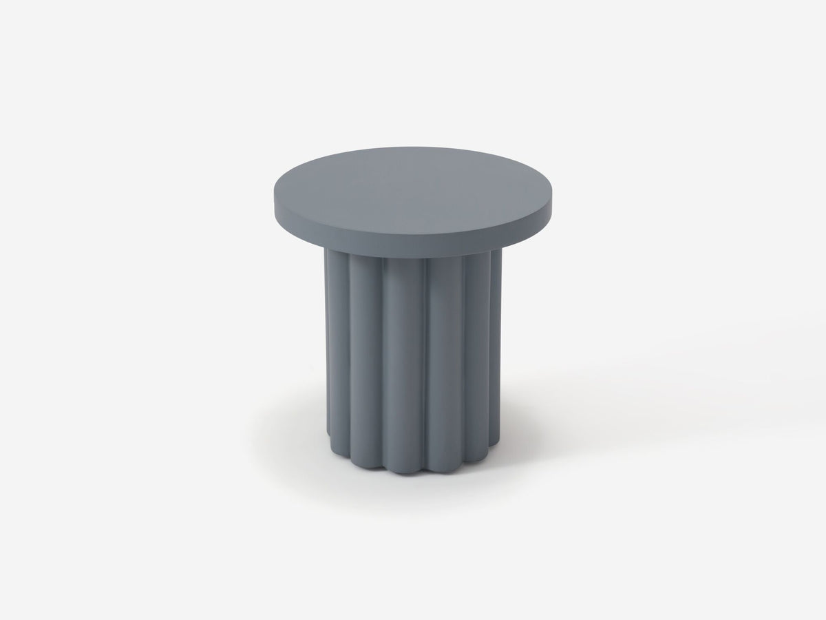 Sculptural Fluted End Table – Sky Blue – view 2