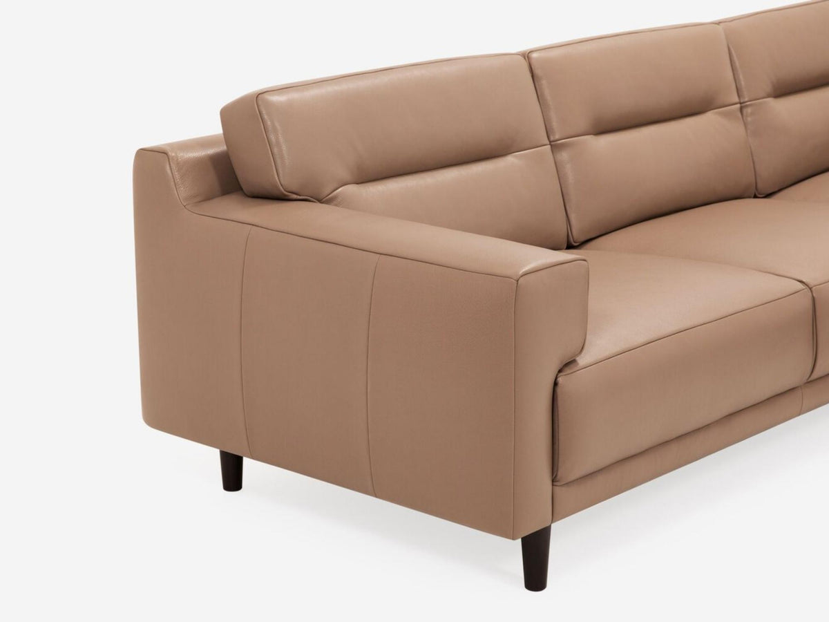 Grade 800 Coachella Warm Grey with Black Ash - Horizontal Pull Back Cushion Detail - Right Hand Facing Chaise