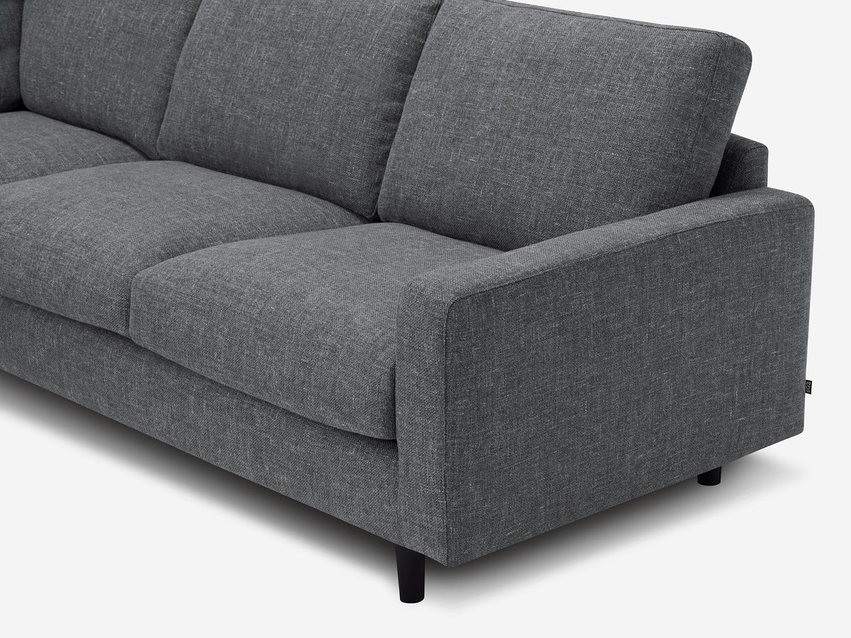 Greta Stone (Discontinued) with Black Ash Legs - Left Hand Facing Backless Chaise