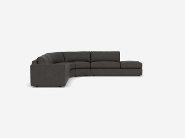 Coda Ash Fabric - Shallow - Right Hand Facing Backless Chaise