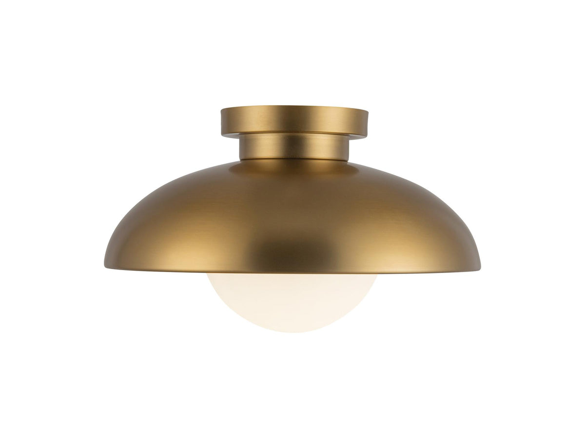 Rubio Flush Mount Light – 12" / Aged Gold/Opal Matte Glass