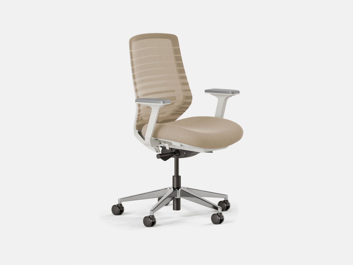 Ergonomic Office Chair – Sand (White)