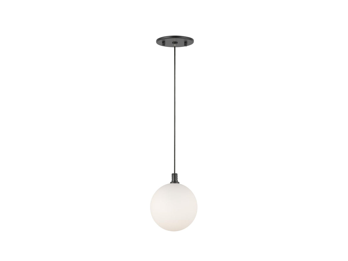 Bolla Pendant – Black/Opal Glass