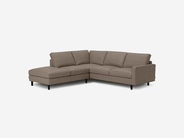 Donna Grey with Black Ash Legs - Left Hand Facing Backless Chaise