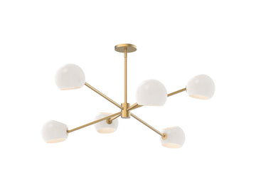 Willow Chandelier – 37" / Brushed Gold/Opal Matte Glass