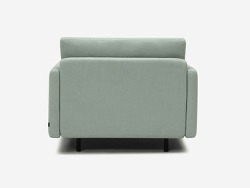 Aspen Mist Fabric - Shallow (35") - 32.5" Seat Width - Narrow Arms - Metal Tubular Legs