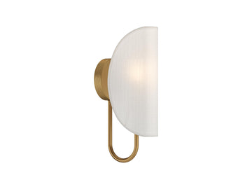 Seno Wall Light – Aged Gold/White Cotton Fabric