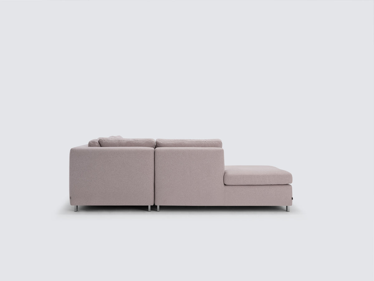 Ava Cloud with Stainless Steel Legs - Left Hand Facing Backless Chaise - Standard Arms