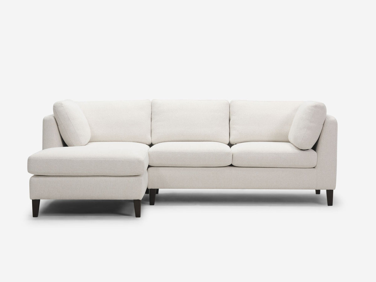 Dreamy Creamy with Onyx Legs - Left Hand Facing Chaise