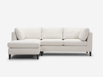Dreamy Creamy with Onyx Legs - Left Hand Facing Chaise