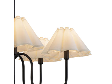 Rosemary Chandelier – Matte Black/Folded White – view 3