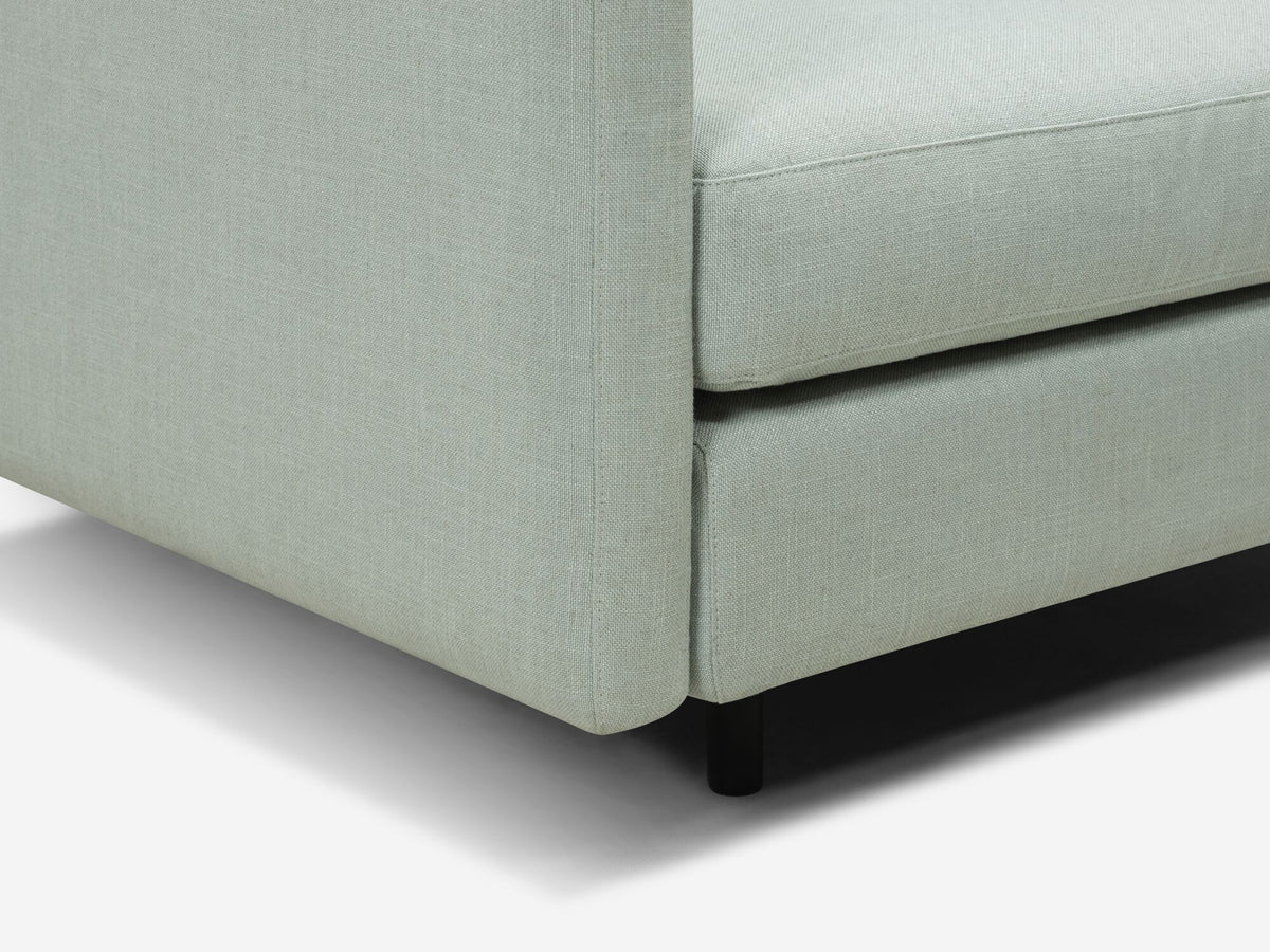 Aspen Mist Fabric - Shallow (35") - 35.8" Seat Width - Narrow Arms - Metal Tubular Legs