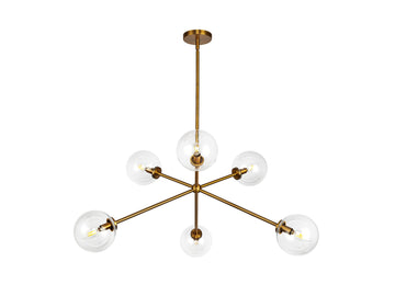 Cassia Chandelier – Aged Gold/Clear Glass – view 2