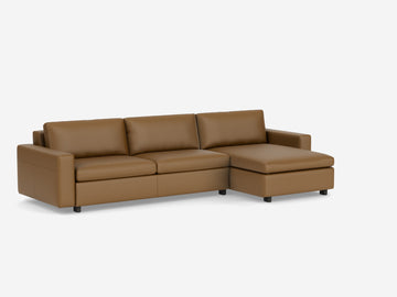 Rein Toast with Black Ash Legs - Standard Arms - Queen - Right Hand Facing Chaise - Non-Storage Chaise