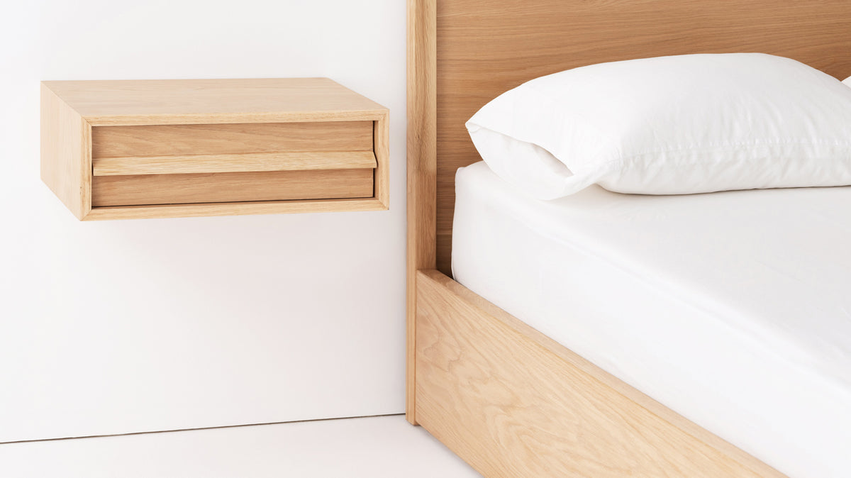 Marcel Single Drawer Floating Nightstand – Oak – view 3