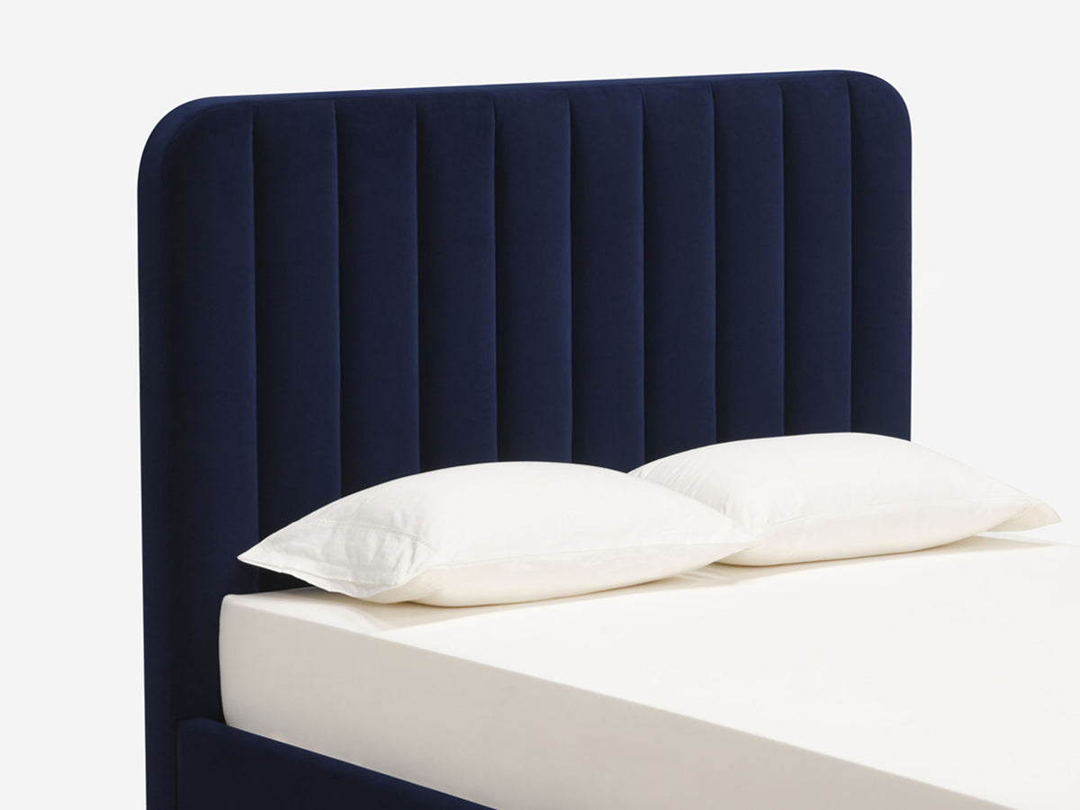 Arezzo Navy - High - Channel Round Headboard
