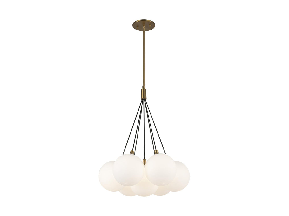 Bolla Chandelier – 17" / Brushed Gold/Opal Glass