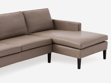 Suave Chrome with Onyx Legs - Right Hand Facing Chaise