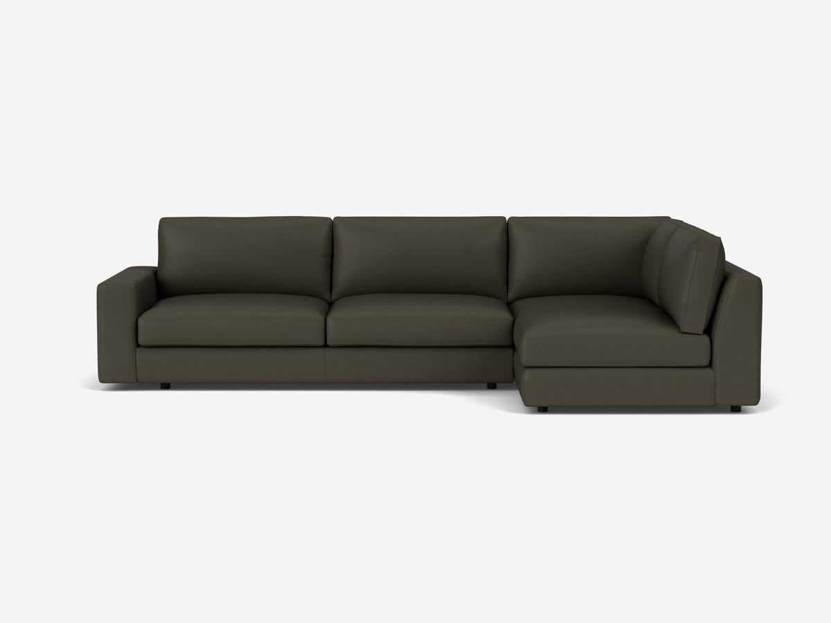 Fino Cool Grey - Right Hand Facing Full-Arm Chaise - 1.5" Legs