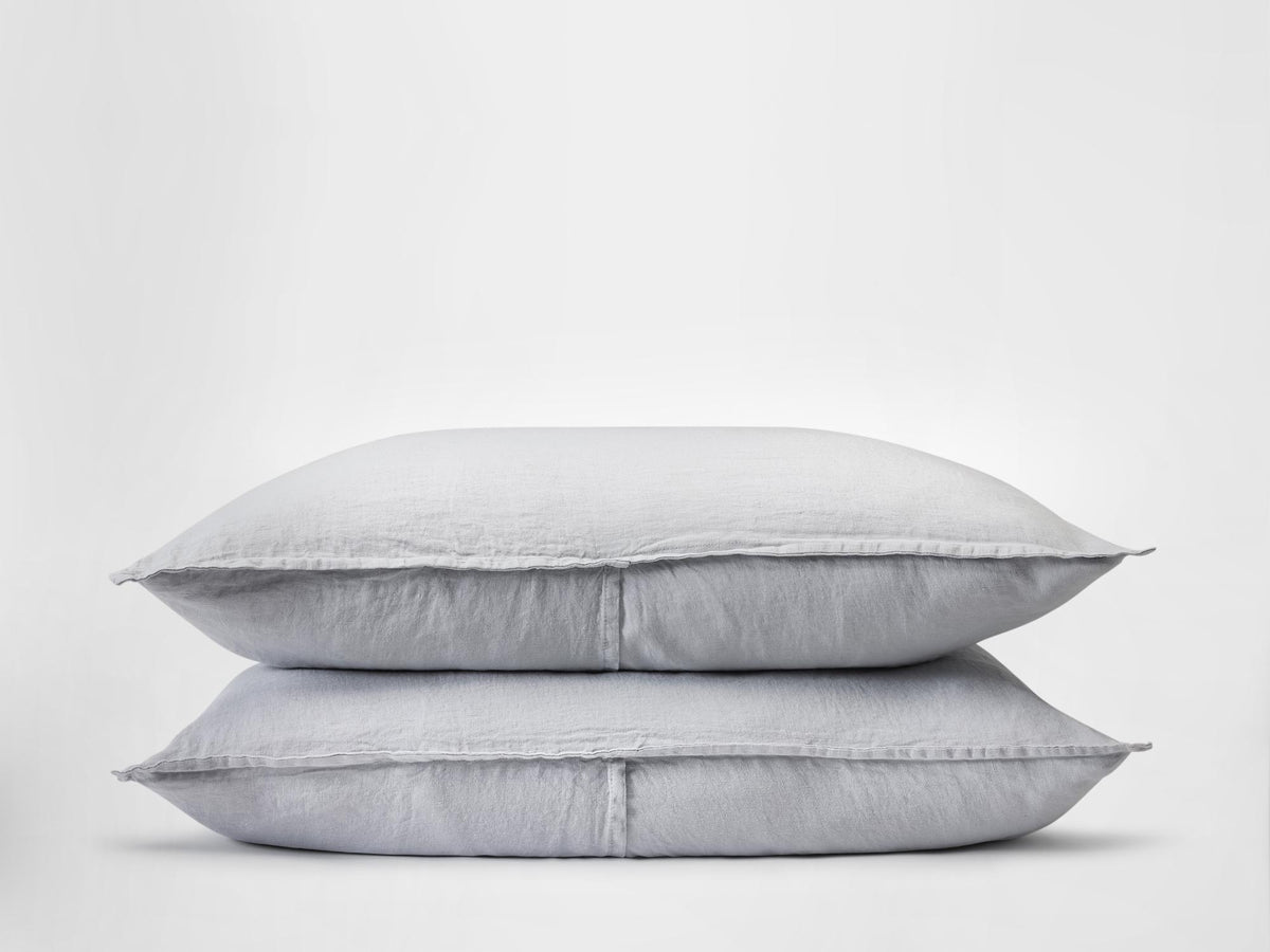 Silk & Snow Flax Sham Set – Standard / Luna