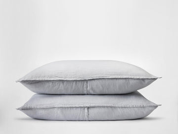 Silk & Snow Flax Sham Set – Standard / Luna