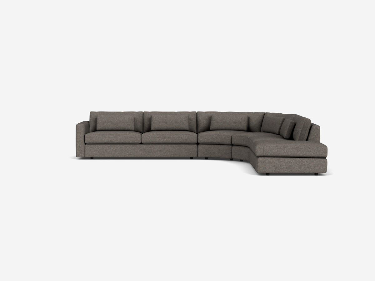 Vitoria Basalt Fabric - Deep - Right Hand Facing Backless Chaise