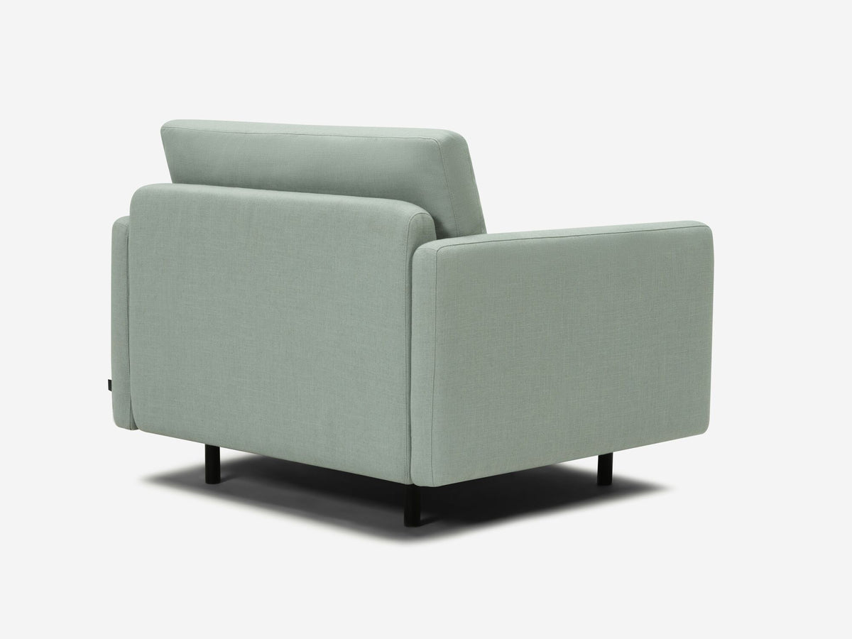 Aspen Mist Fabric - Shallow (35") - 32.5" Seat Width - Narrow Arms - Metal Tubular Legs