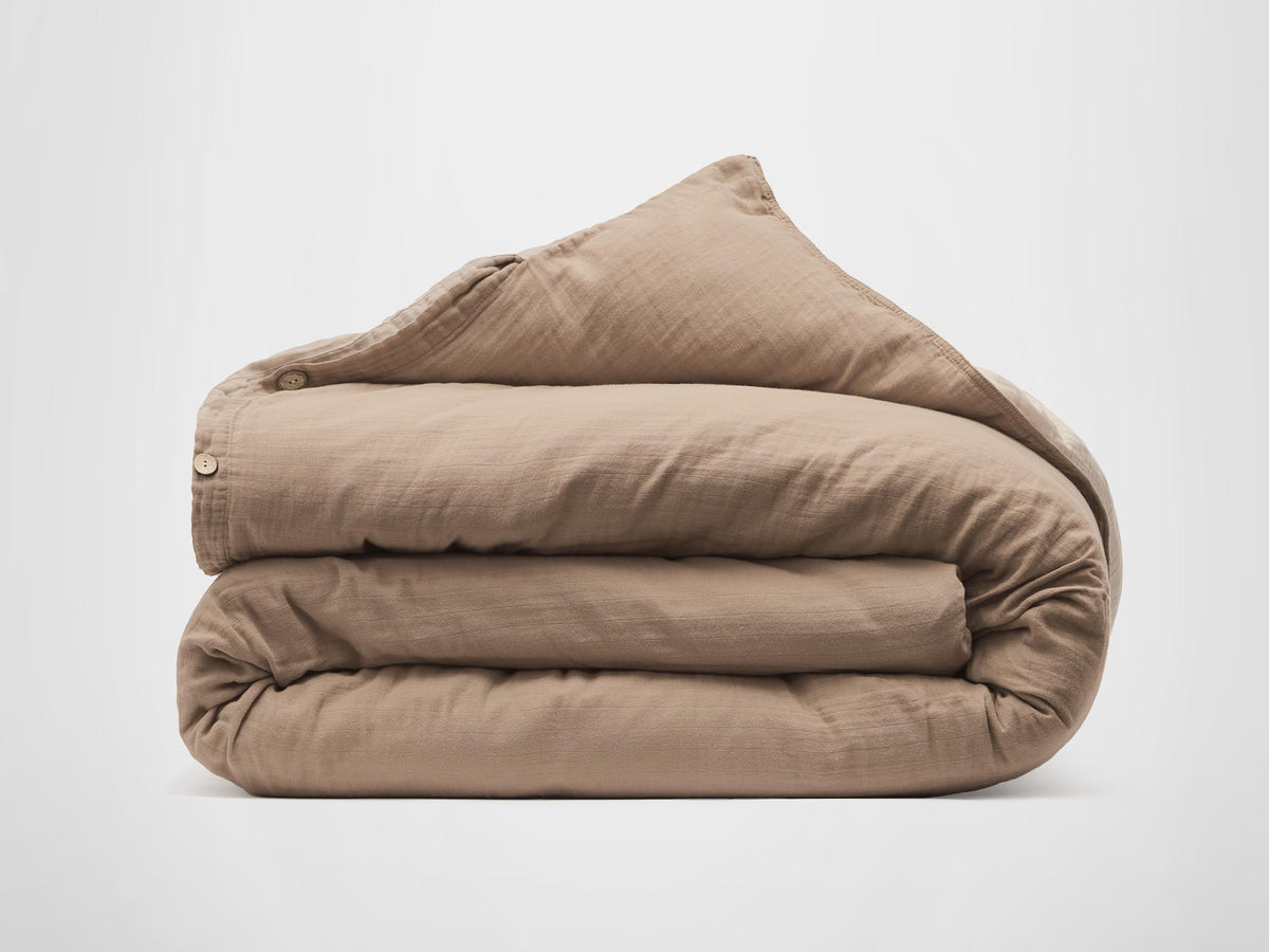 Silk & Snow Muslin Duvet Cover – Full/Queen / Chai